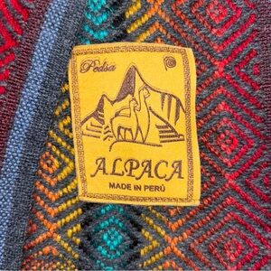 Pedsa Peruvian Alpaca Blanket Throw Fringe Boho Southwestern Colorful 68”x52.5”